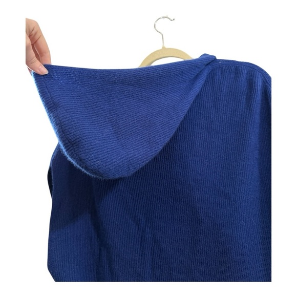 Tyler Boe 100% Cashmere Sleeveless Hooded Oversized Top Size XL Blue - Picture 4 of 7